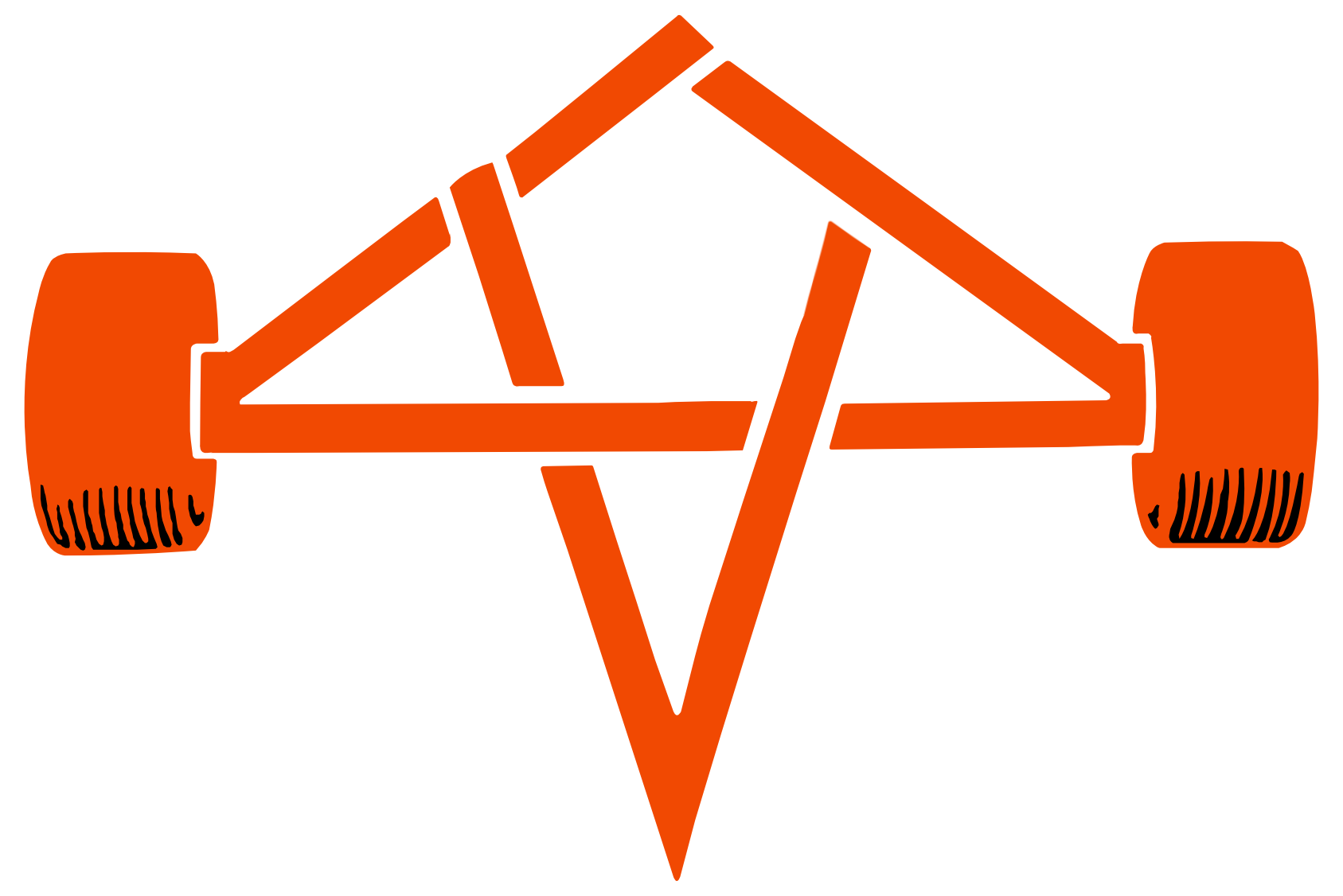 Wheels with broken horns on the pentagram